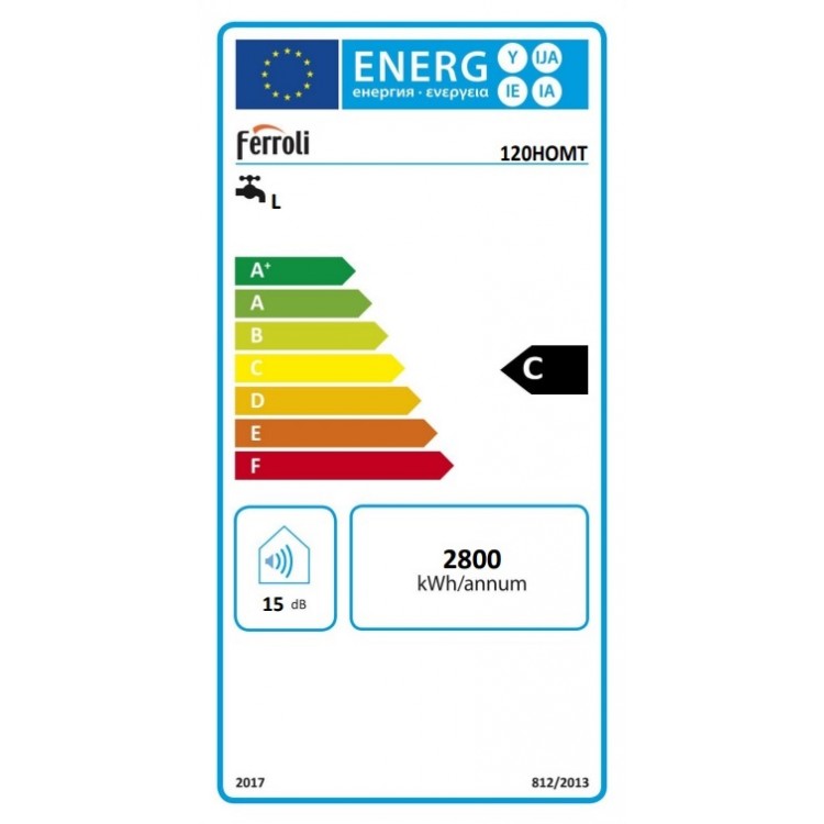 Ferroli Calypso MT2 Kombinētais ūdens sildītājs 120L, horizontāl