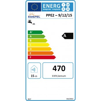 Kospel PPE2 09/12/15kW Caurplūdes ūdens sildītājs, 380V