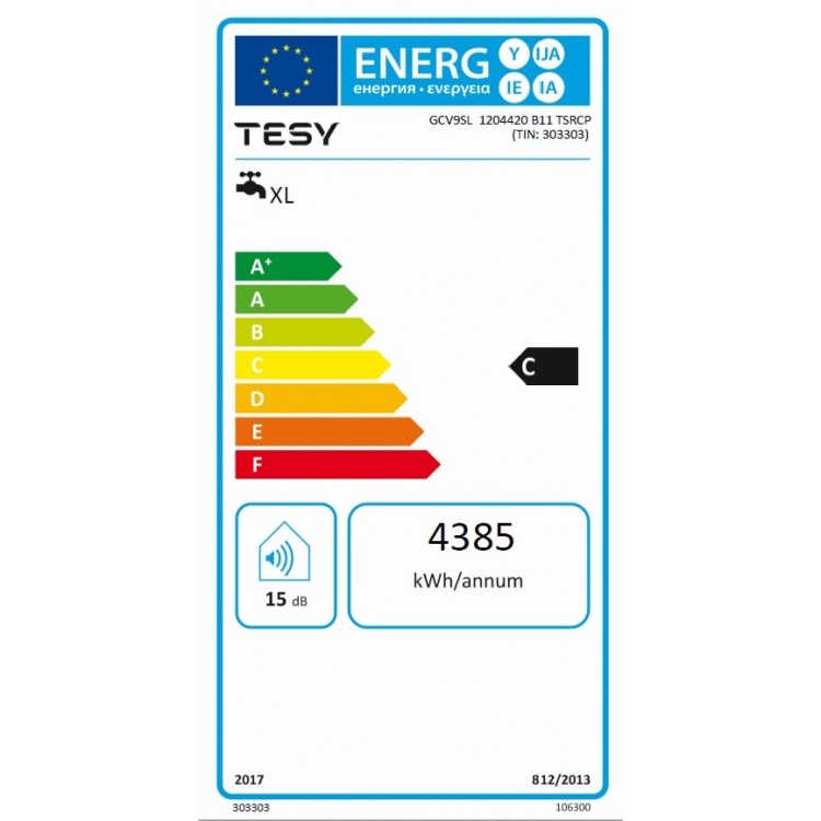 Tesy Bilight Kombinētais ūdens sildītājs GCV9S 120L, kreisais