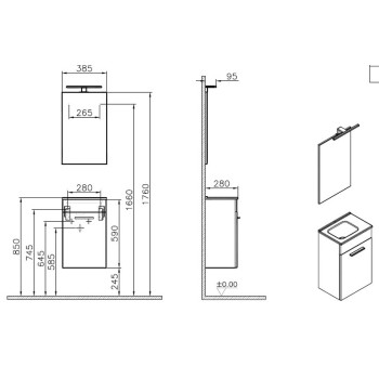 Vannas istabas mēbeļu kompleks VitrA MIA 40cm, balts