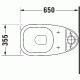 Tualetes pods apakša Duravit D-Code, 355x650 mm, horizontāls izvads, bez vāka, balta