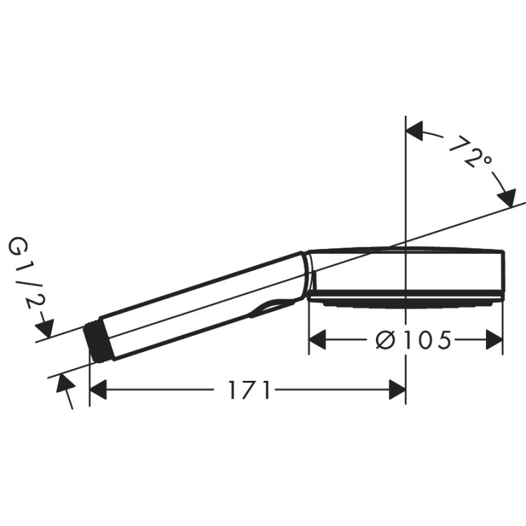 Dušas klausule Hansgrohe Pulsify Select 105 3jet Relaxation, hroms