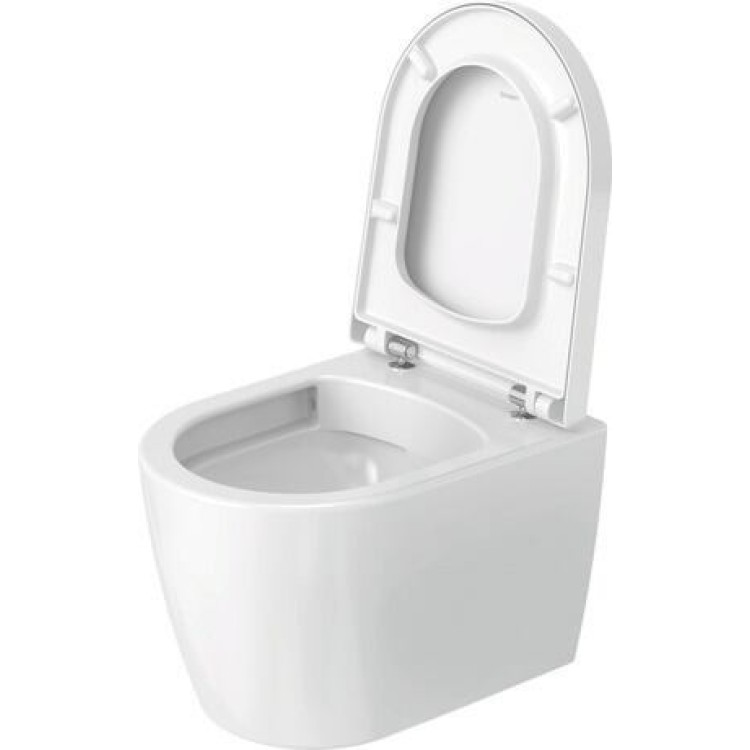 Подвесной унитаз Duravit ME by Starck Compact Rimless, без крышки, 370х480 мм, Durafix, белый WG