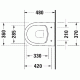 Подвесной унитаз Duravit ME by Starck Compact Rimless, без крышки, 370х480 мм, Durafix, белый WG