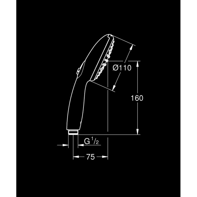 Dušas klausule Grohe Tempesta 110 II, d=110 mm, matēta melna