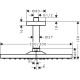 Dušas galva Hansgrohe Raindance E 300 1jet, ar turētāju no griestiem, hroms