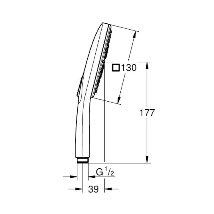 Dušas klausule Grohe Vitalio Smartactive 130 Cube III, hroms