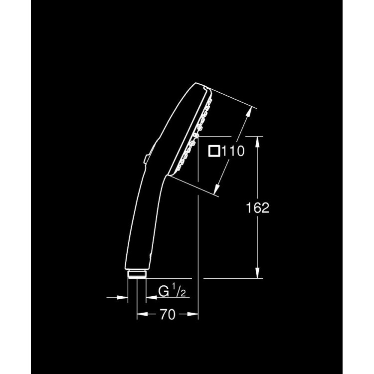 Dušas klausule Grohe Tempesta Cube 110 II, d=110 mm, matēta melns