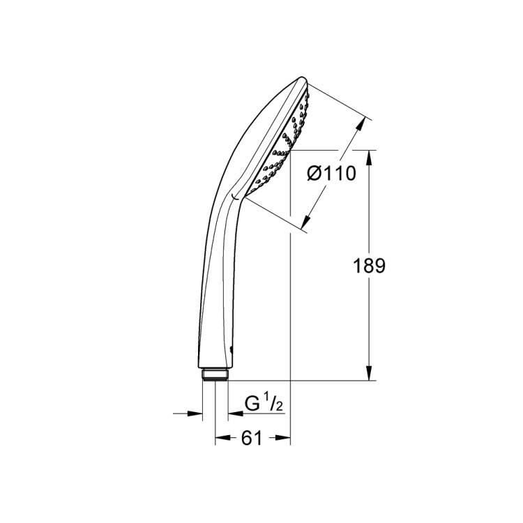 Dušas klausule Grohe Euphoria 110 Mono I, d=110 mm, hroms