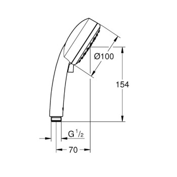 Dušas klausule Grohe Tempesta Cosmo 100 II, d=100 mm, hroms