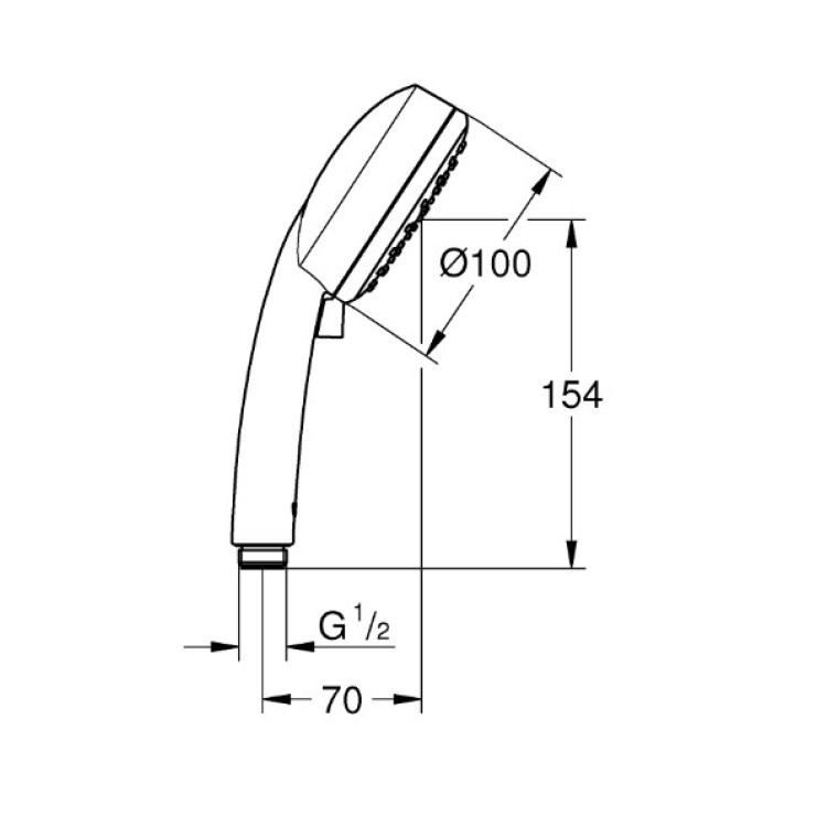 Dušas klausule Grohe Tempesta Cosmo 100 II, d=100 mm, hroms