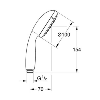 Dušas klausule Grohe Tempesta New 100 I, d=100 mm, hroms