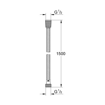 Dušas šļauka Grohe Relexaflex Metal Longlife, 1500 mm, ar paaugstinātu izturību, hroms