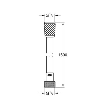 Dušas šļauka Grohe  Vitalio Flex Trend, 1500 mm, matēts melns