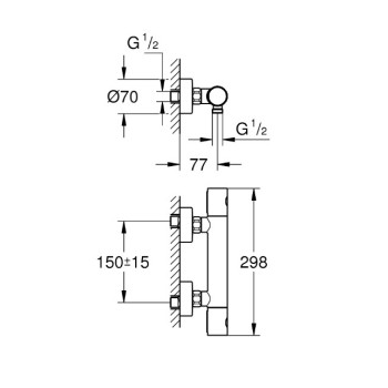 Dušas maisītājs Grohe Grohtherm 800 Cosmo, hroms