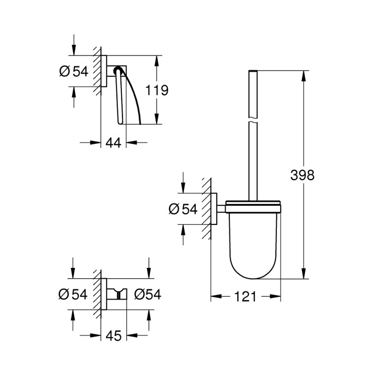 Aksesuāru komplekts Grohe  Essentials New City 3-in-1, hroms