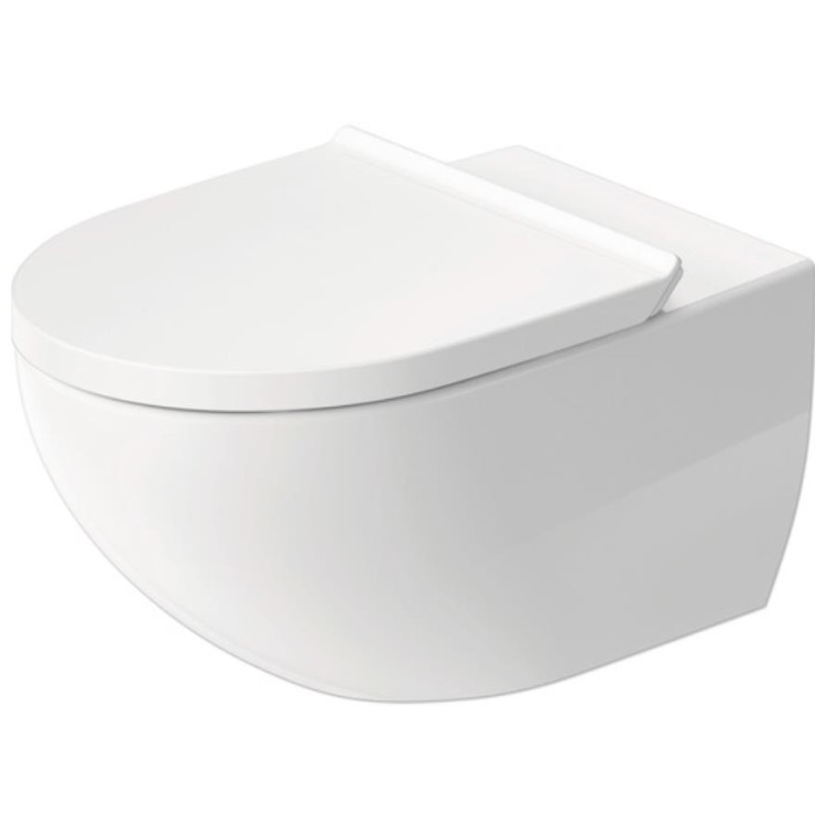 Piekaramais tualetes pods Duravit Architec Rimless, ar SC vāku 365x575 mm, balts