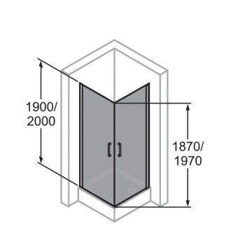 Душевая кабина Huppe Classics 2, 900x900 мм, h=2000, хром/прозрачное стекло AP