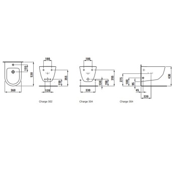 Bide piekaramais Laufen Pro New 360x530 mm, balts