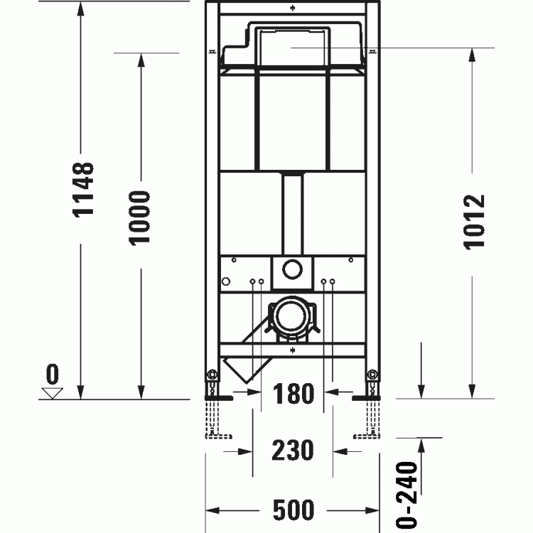 Montāžas rāmis Duravit DuraSystem® Basic, 500x155 mm, h=1148 mm