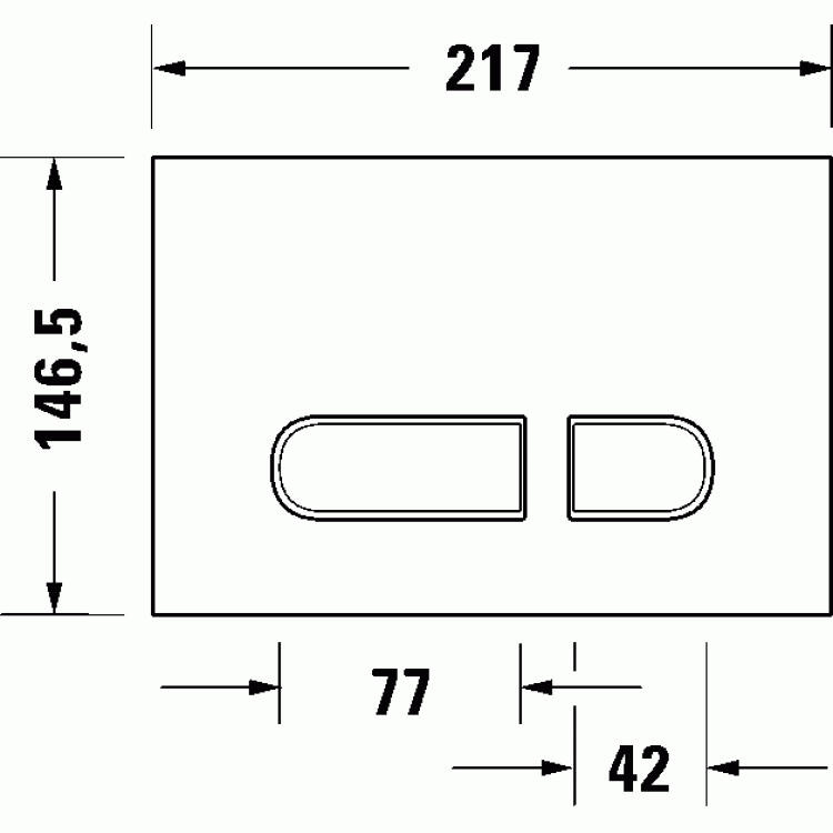 Кнопка для монтажной рамки Duravit DuraSystem® A1, 217 x 147 мм, хром