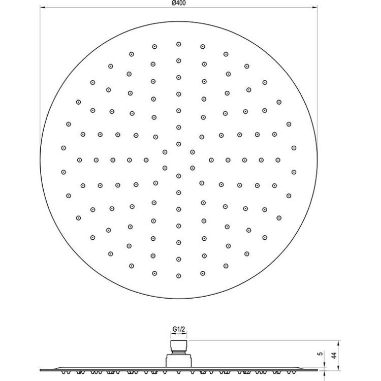 Dušas galva Ravak 982.02  Slim, 400 mm Hromēta