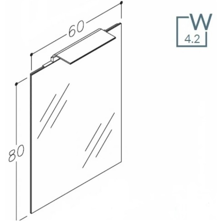 Spogulis ar apgaismojumu KAME WAVE 60cm, M23/60-80