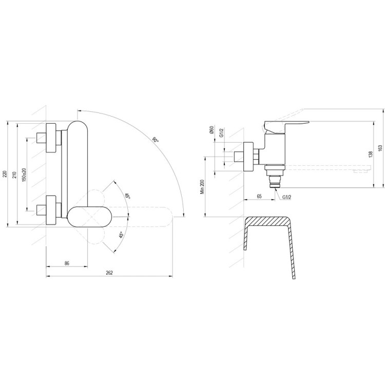 Vannas / Dušas maisītājs Ravak Chrome CR II 022.00CR Bath tap w/o set, Hromēts