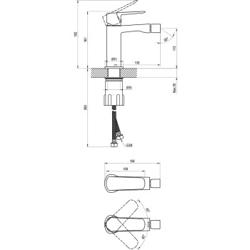 Bide maisītājs Ravak LF 056.00CR = 160 mm Hromēts