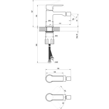 Bide maisītājs Ravak Solar SL 056.00CR Bidet tap 135 mm Hromēts