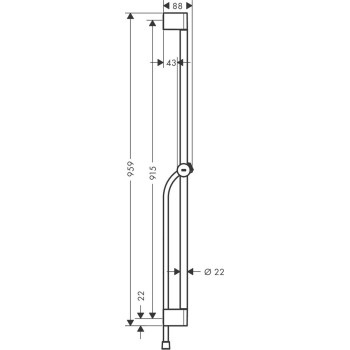 Dušas stienis Hansgrohe Unica Pulsify ar 1600mm vadu, hroms