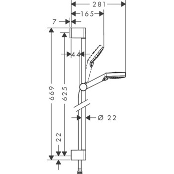 Dušas komplekts Hansgrohe Crometta Vario, 0.65m stienis