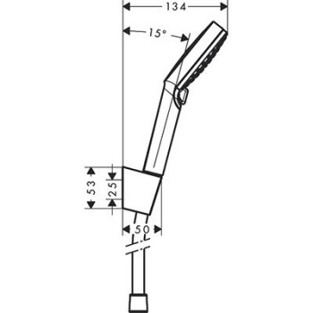 Dušas komplekts Hansgrohe Crometta Vario ar turētaju, 1.60m pievads