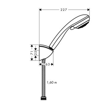 Dušas Klausule Hansgrohe Crometta 85 Vario/Porter'C komplekts: ar turētāju un dušas pievadu 1.60m, hroms