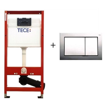 Montāžas rāmis TECEprofil Komplekts ar taustiņu Base WC, hromēts