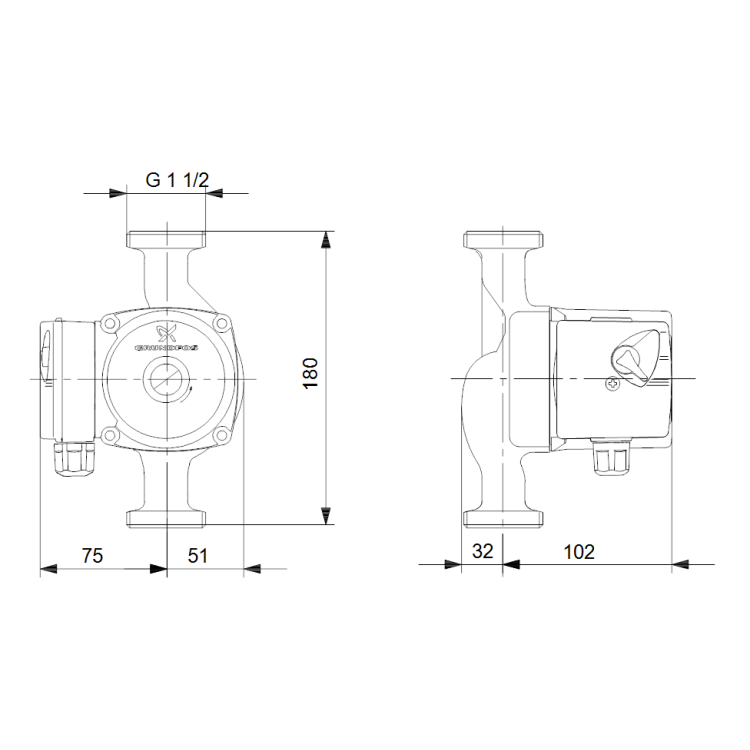 Cirkulācijas sūknis Grundfos UPS 25-40 N 180