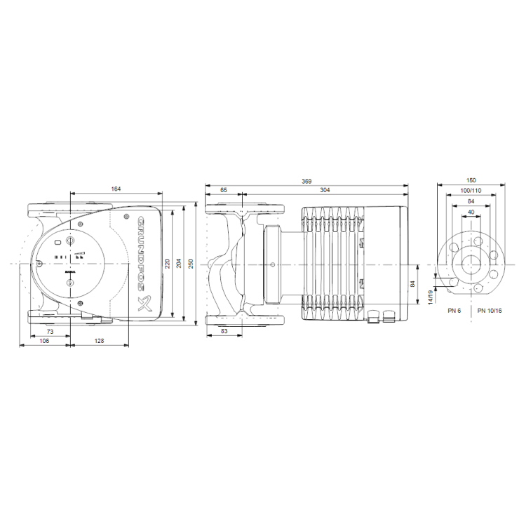 Cirkulācijas sūknis Grundfos MAGNA1 40-150 F