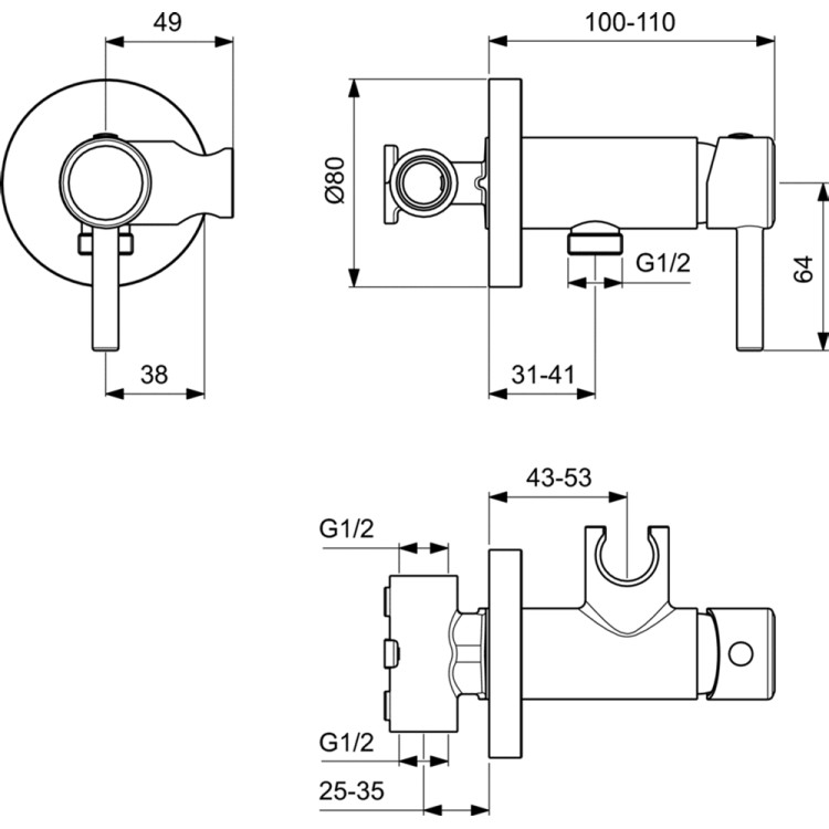 Bide maisītājs Ideal Standard iebūvējams