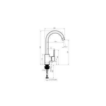 Кухонный смеситель Rubineta Ax-33 AX30008 Хромированный