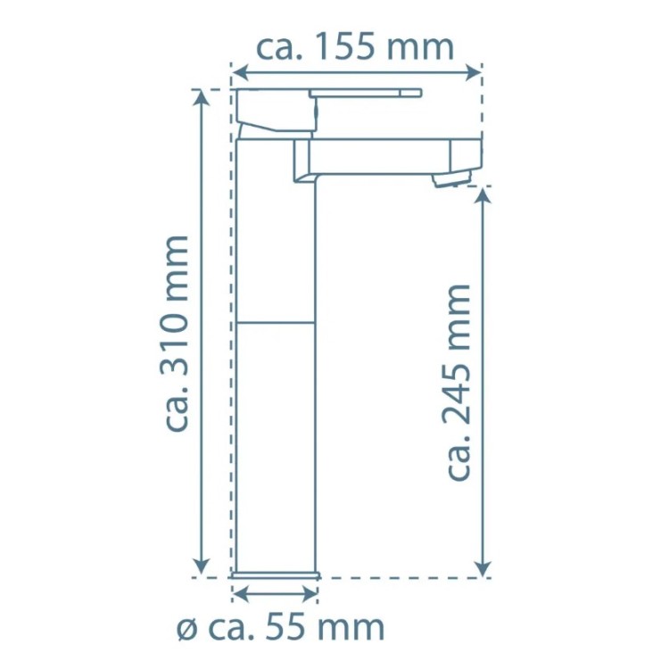 Vannas istabas izlietnes maisītājs Schütte ELEPHANT augstais(248mm hromēts