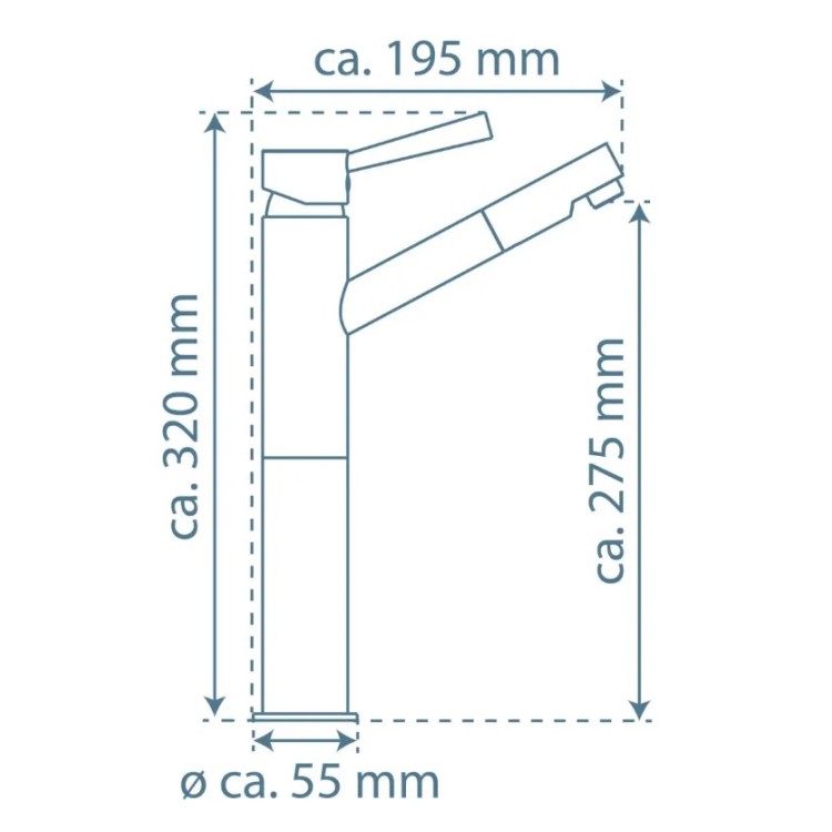 Vannas istabas izlietnes maisītājs Schütte CARLON augstais(320mm)  hromēts