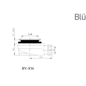 Sifons Dušas paliktnim BLU Rilievo