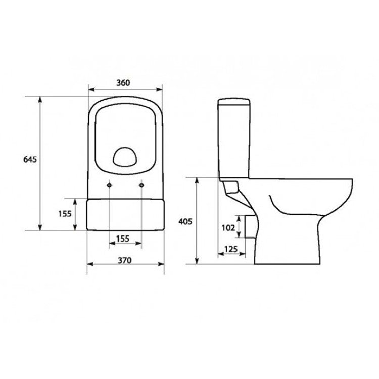 Tualetes Pods Cersanit Colour 575 CleanOn Rimless Ar Horizontālo Izvadu (90°), Soft Close Vāks, Balts (K103-028)