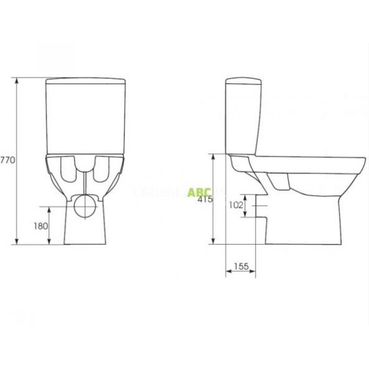 Tualetes Pods Cersanit City 604 New CleanOn 001 Rimless Ar Horizontālo (90°) Izvadi, Soft Close (QR) Vāks, Balts K35-038