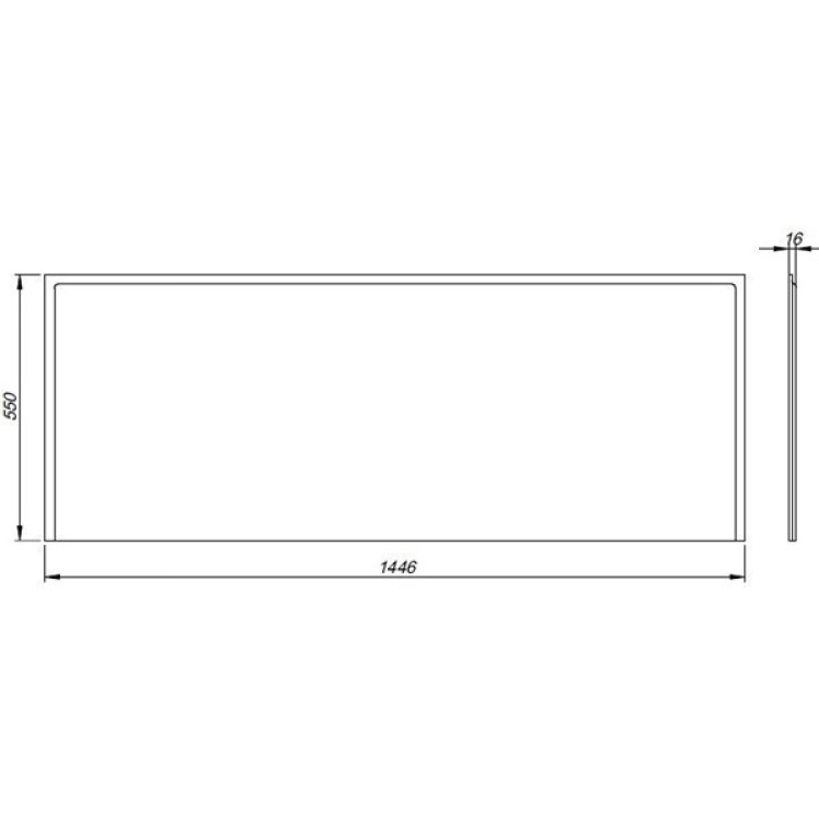 Universāls priekšējais panelis Kolo 150 cm, balts