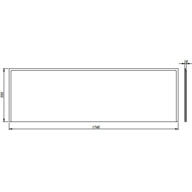 Universāls priekšējais panelis Kolo 180 cm, balts