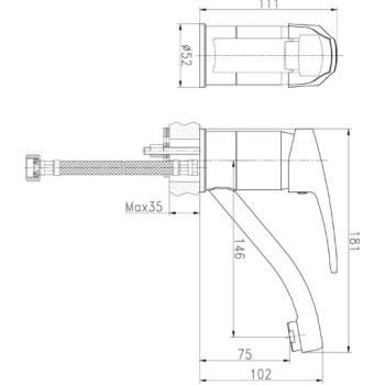 Ūdens Maisītājs virtuves izlietnei 210 mm BORA Standart BOST03F