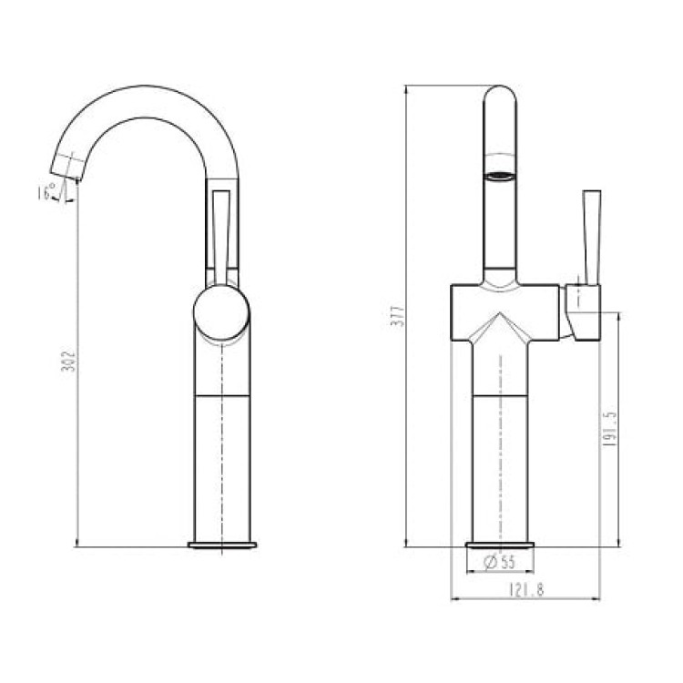 Schütte CARLON augstais (301mm) izlietnes maisītājs, hroms