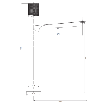 OMNIRES CONTOUR PAAUGSTINĀTS IZLIETNES JAUCĒJKRĀNS CT8012CR