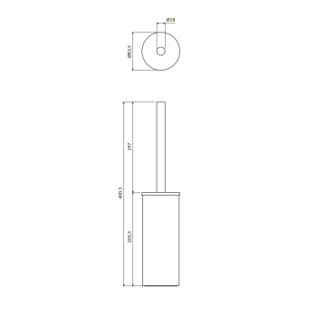 OMNIRES MODERN PROJECT Tualetes birste ar turētāju Hroms MP60622CR